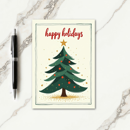 Hand Drawn Evergreen Card