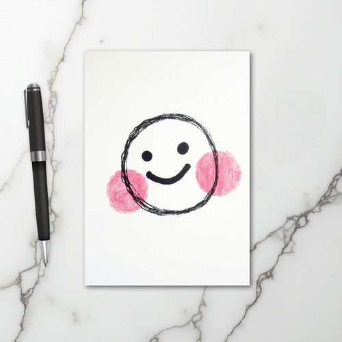 Hand Drawn Happy Face Art Card