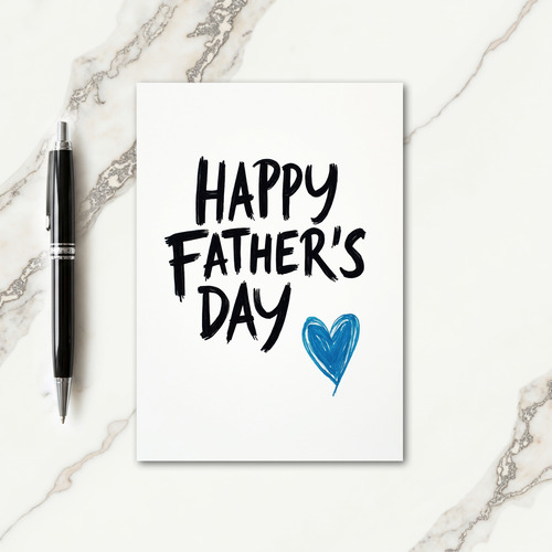 Hand Drawn Heart Fathers Day Card