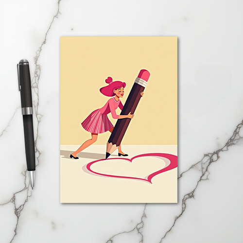 Hand Drawn Heart Love Card