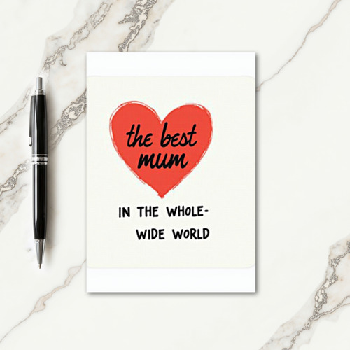 Hand Drawn Heart Mum Card