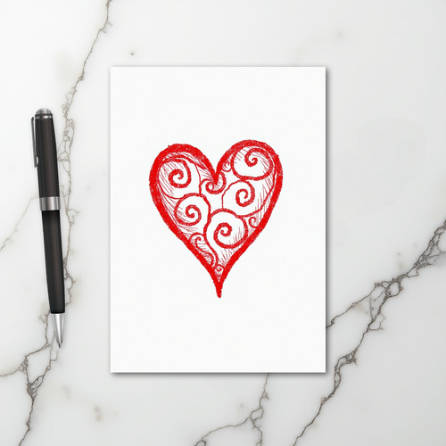 Hand Drawn Love Heart Card