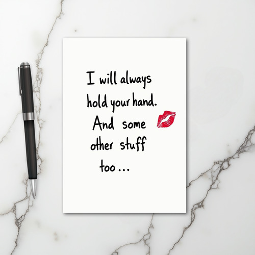 Hand Holding Naughty Fun Card