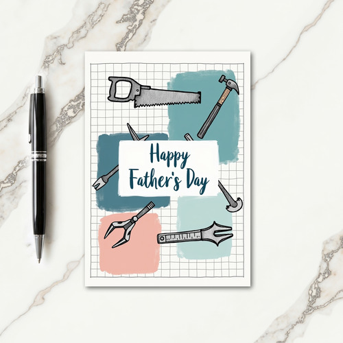 Hand Tools Fathers Day Art Card