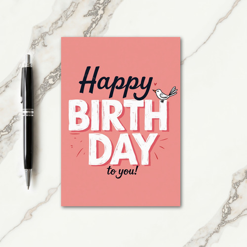 Handcrafted Festive Birthday Card