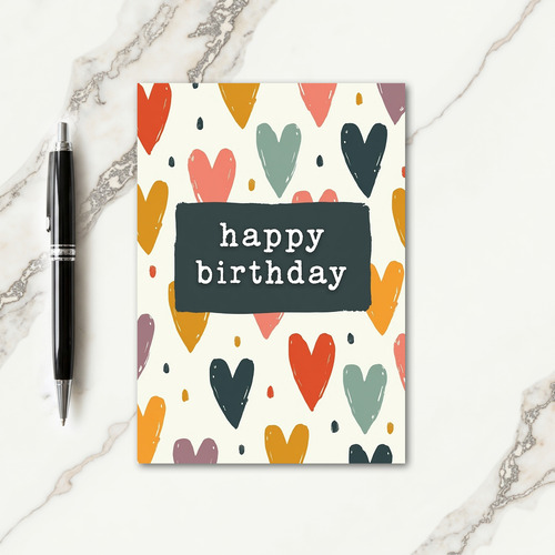 Handcrafted Hearts Birthday Card