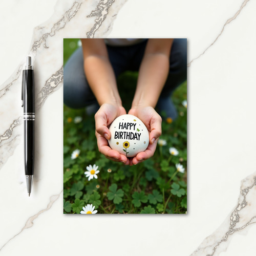 Handheld Stone Birthday Card