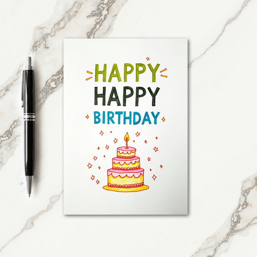 Handmade Happy Birthday Stars Card