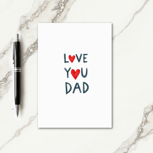 Handwritten Love You Dad Card