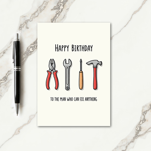 Handyman Tool Art Birthday Card