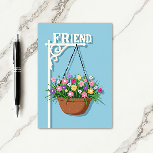 Hanging Flower Friend Card