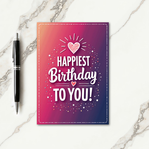 Happiest Gradient Birthday Card