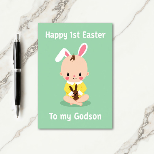 Happy 1St Easter Godson Card