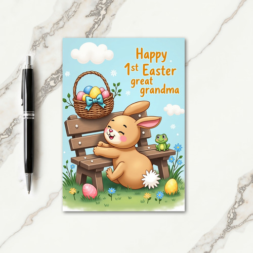 Happy 1St Easter Grandma Rabbit Card