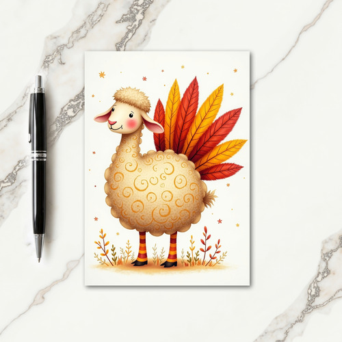 Happy Autumn Sheep Card