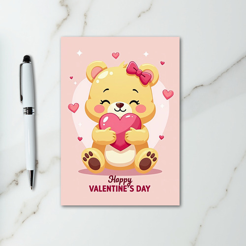 Happy Bear Valentines Day Card