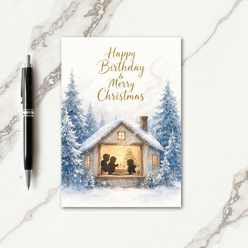 Happy Birthday Christmas Card