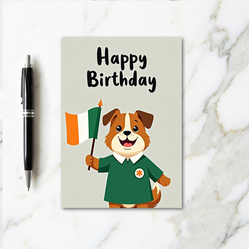 Happy Birthday Dog Irish Flag Card