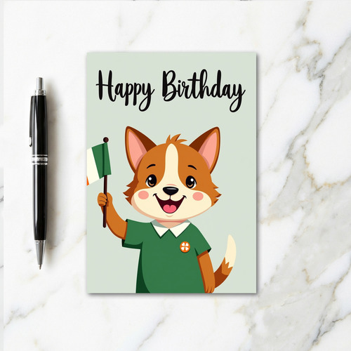 Happy Birthday Fox Corgi Card