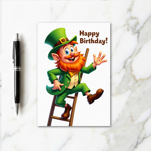 Happy Birthday Leprechaun Card