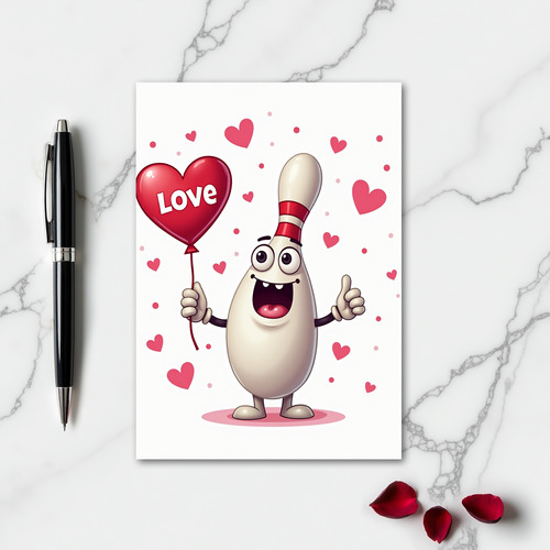 Happy Bowling Pin Love Card