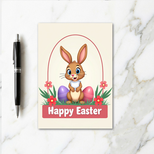 Happy Bunny Eggs Pattern Card