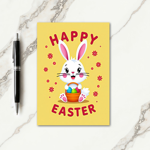 Happy Bunny Spring Floral Card