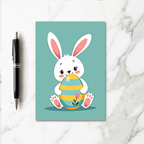 Happy Bunny Striped Egg Card
