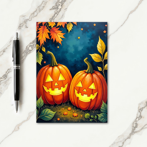 Happy Carved Pumpkins Card