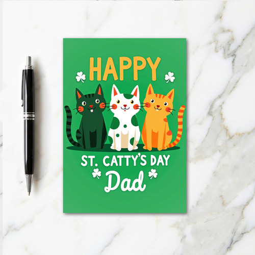 Happy Cat Dads St Catty Day Card