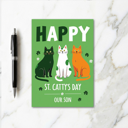 Happy Cat St Cattys Day Son Card