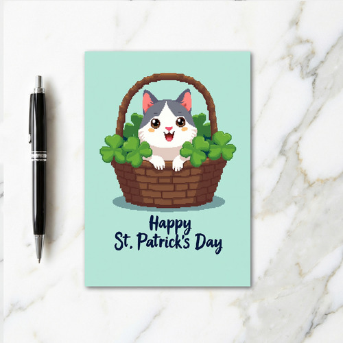 Happy Cat St Patricks Day Card