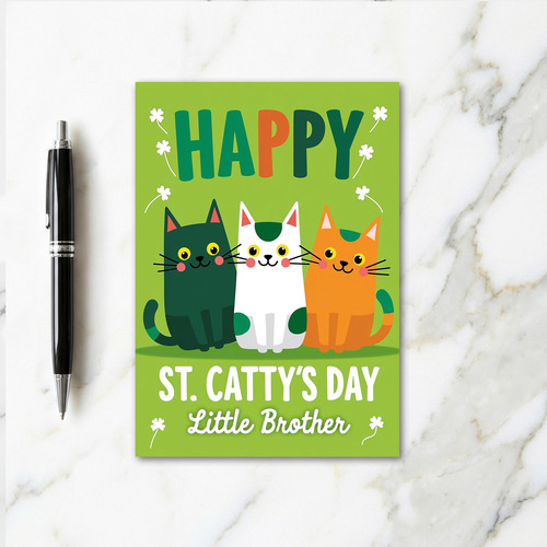 Happy Cat St Pattys Day Card