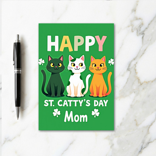 Happy Cats St Cattys Day Mom Card