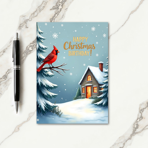 Happy Christmas Birthday Card