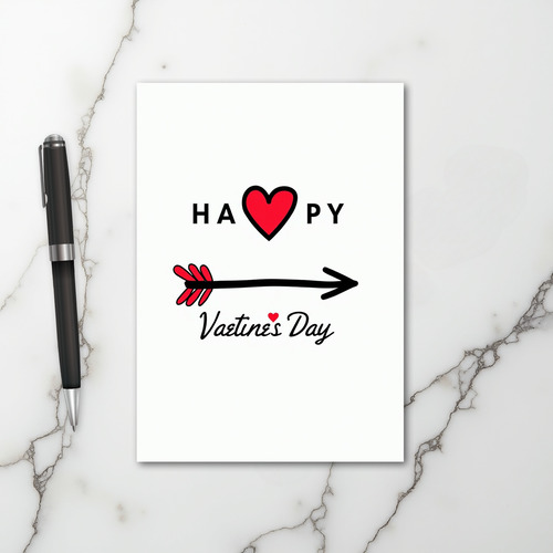 Happy Cupid Arrow Valentines Card