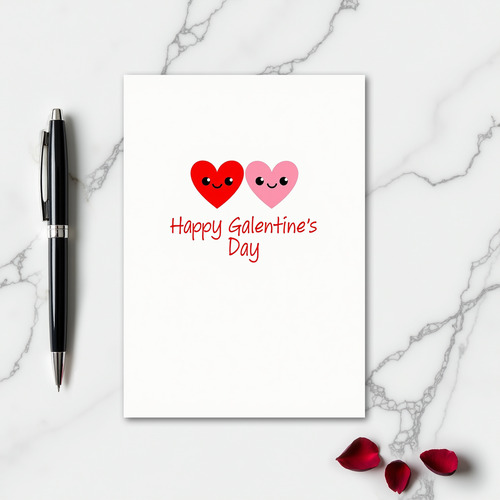 Happy Cute Hearts Galentines Day Card