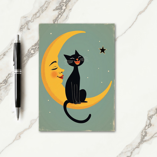 Happy Dark Creature Moon Card