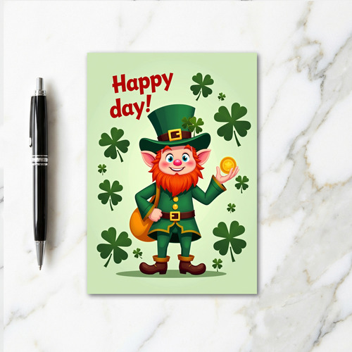 Happy Day Leprechaun Luck Card