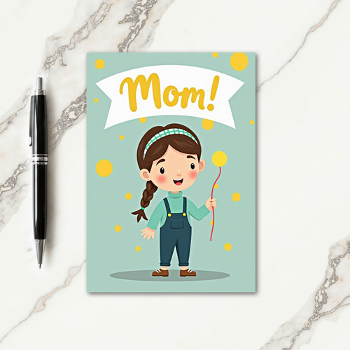 Happy Day Little Girl Card