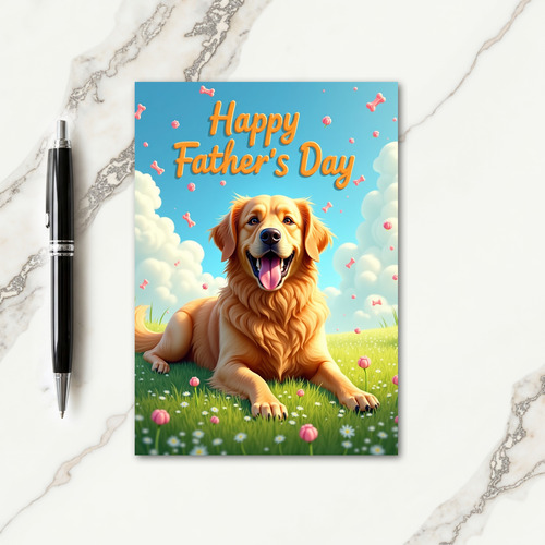 Happy Dog Fathers Day Art Card