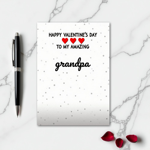 Happy Dotted Valentines Day Grandpa Card