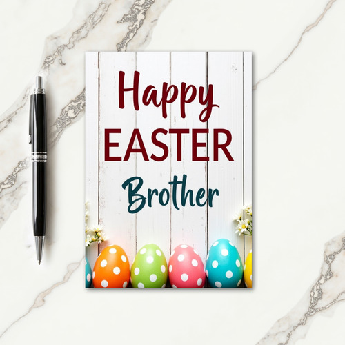 Happy Easter Brother Polka Dot Card