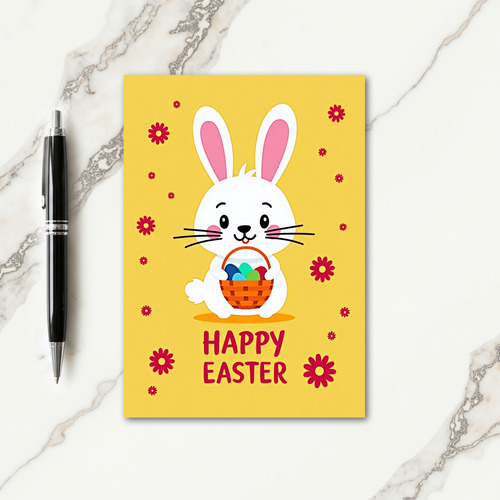 Happy Easter Bunny Basket Card