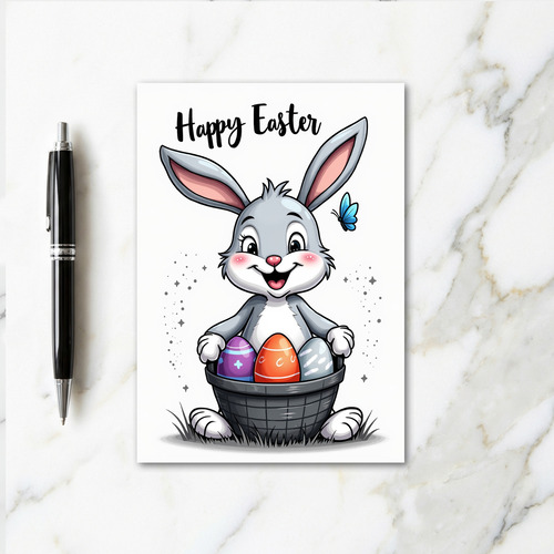 Happy Easter Bunny Egg Card