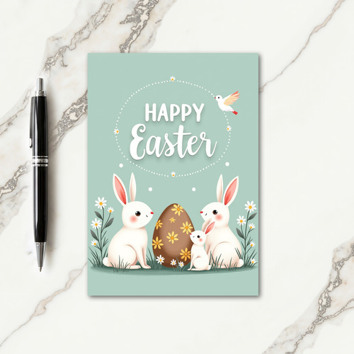 Happy Easter Bunny Family Card