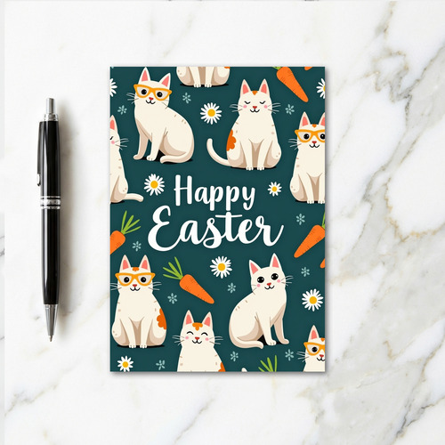 Happy Easter Cats Springtime Card