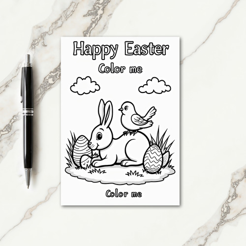 Happy Easter Color Me Card