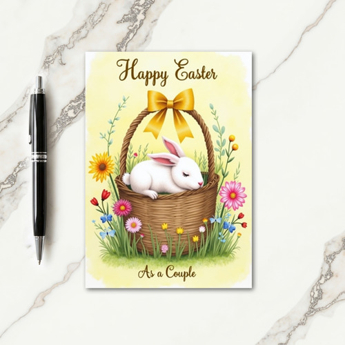 Happy Easter Couple Rabbit Card