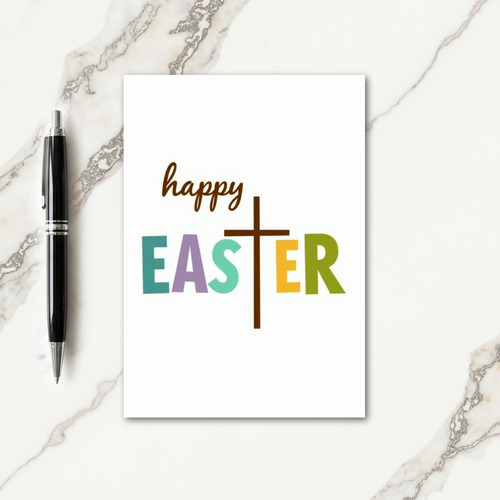 Happy Easter Cross Graphic Card